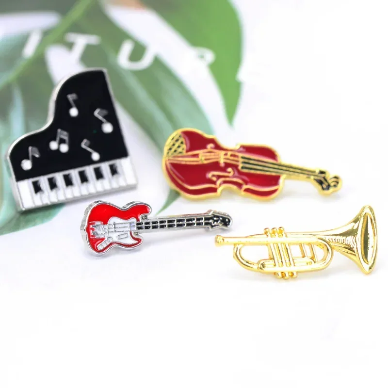 Musical Instrument Symbols - Alfileres esmaltados Retro creativos para guitarra,