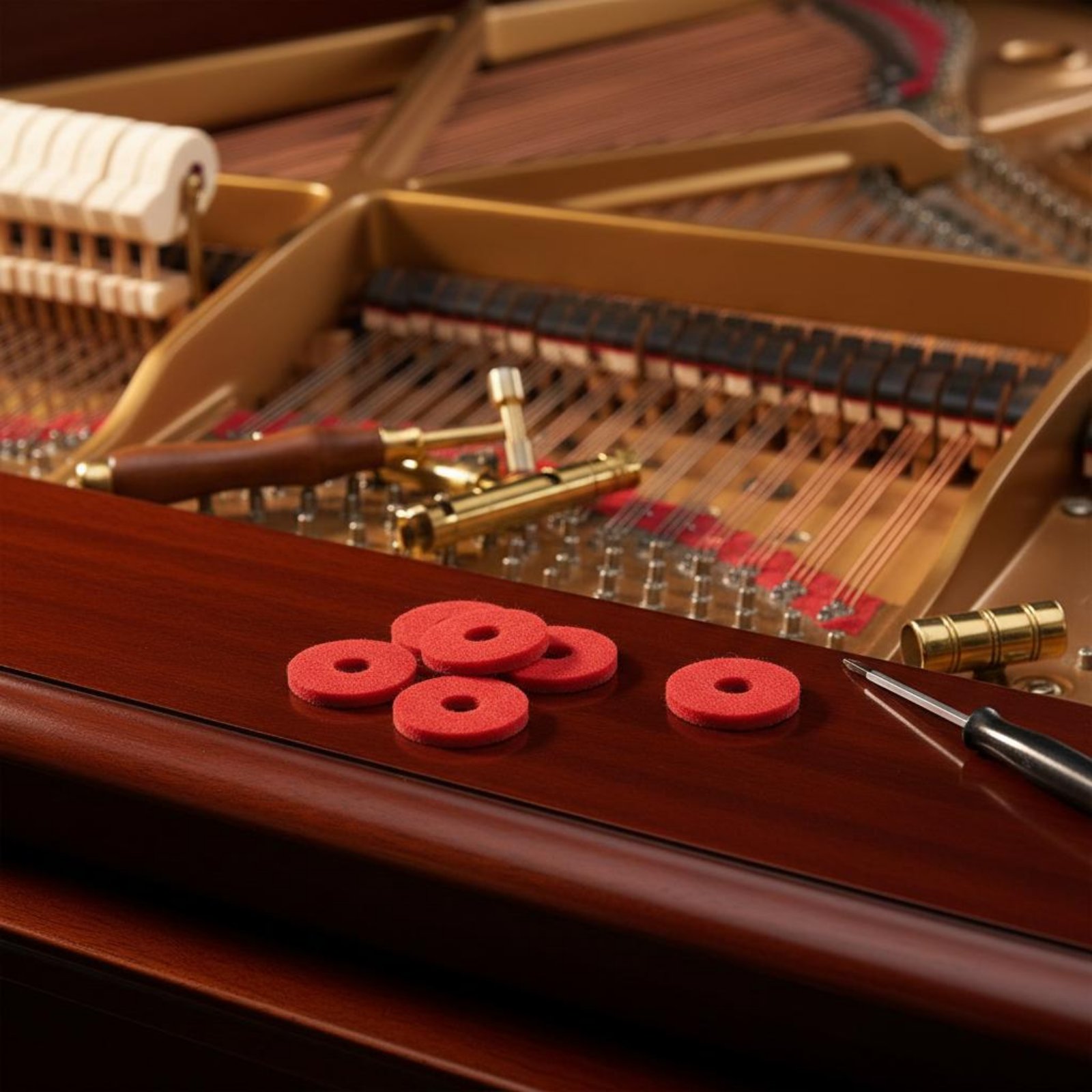 Musical Instrument Long - Almohadilla de fieltro roja pequeña y