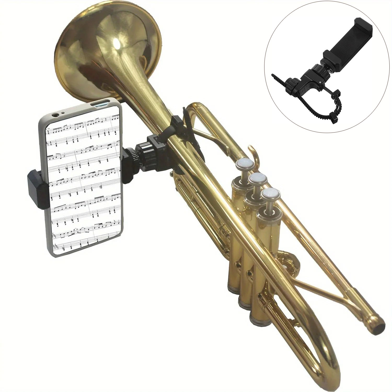 Musical Instrument Horn - Soporte de Teléfono con Clip Metálico