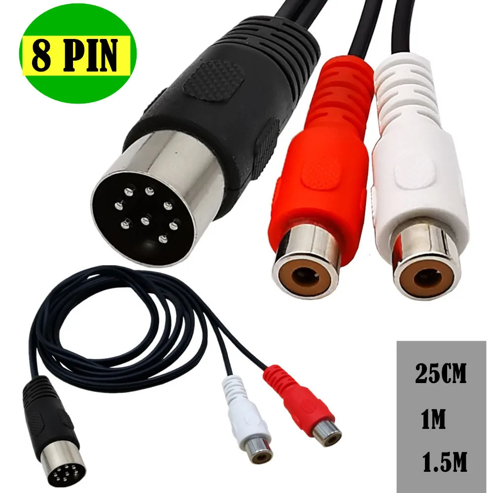 Cable Din de 8 pines a 2RCA, e - Musical Instrument Symbols reseña y precio