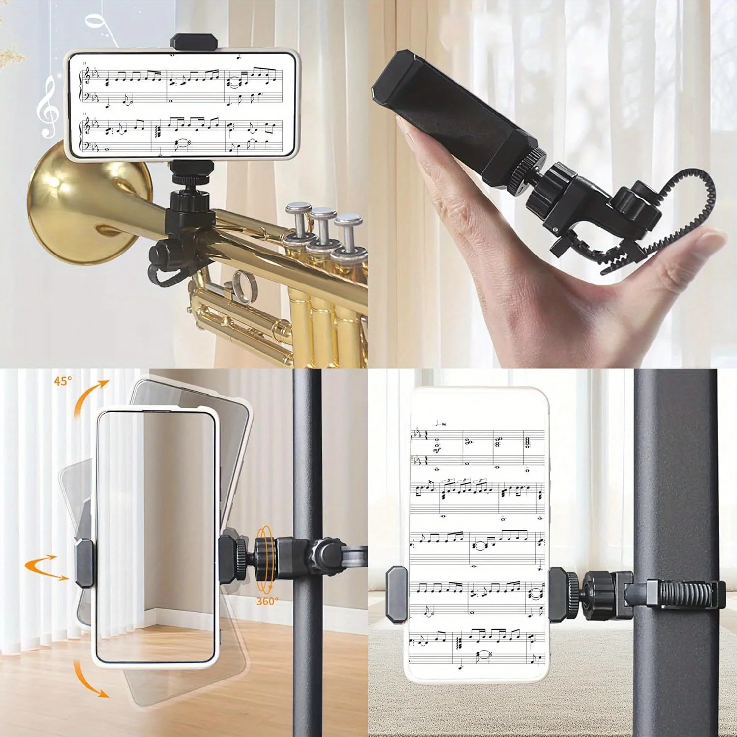Soporte de Teléfono con Clip M - Musical Instrument Horn reseña y precio
